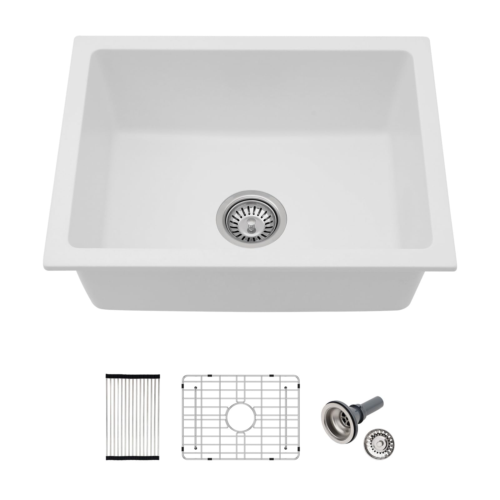 サ*ル様 VANILLANI MULTI PIPING TOPS WHITE L Undermount/Drop-in Single Bowl Fireclay Kitchen Sinks